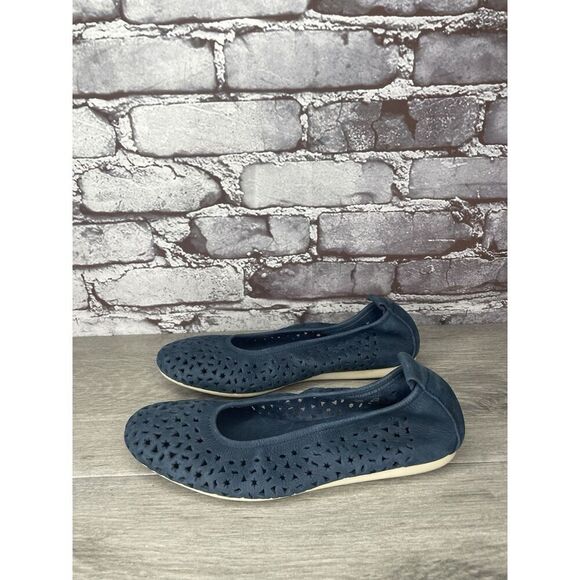 ARCHE Blue Suede Leather Perforated Ballet Flat Shoes France Women 37EU/6.5M US - Picture 9 of 16